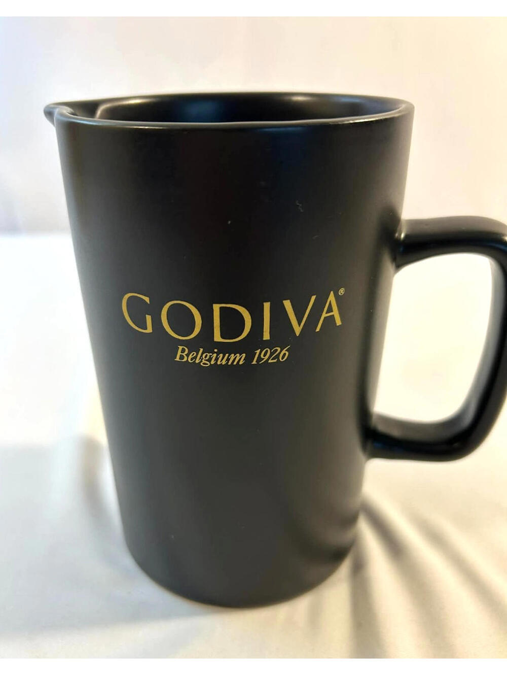 Godiva Belgium 1926 Black Coffee Mug Gold Logo Luxury Chocolate Brand Cup
